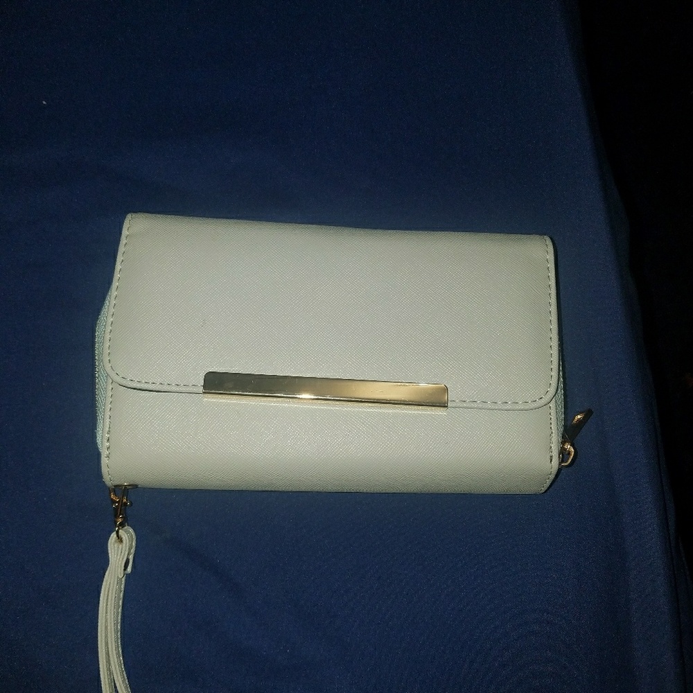 Baby blue clutch